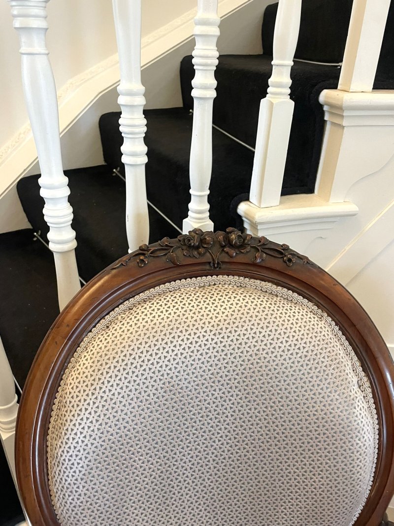 Antique Victorian Cameo Back Carved Walnut Sofa - Image 11